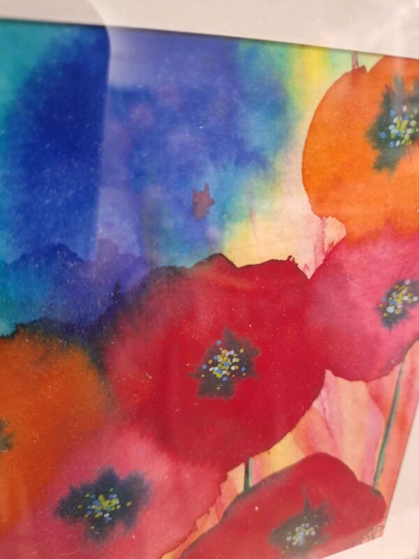 mini tableaux coquelicots encre et aquarelle